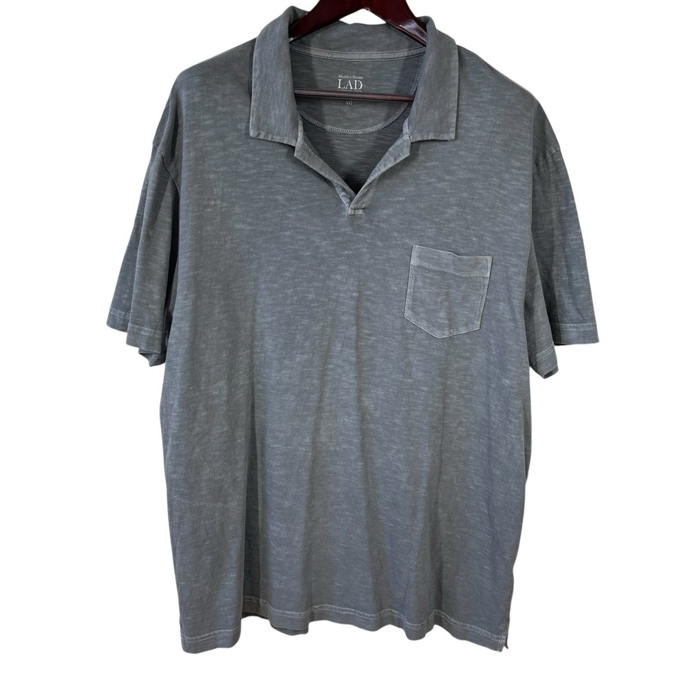 Life After Denim LAD Huckberry Polo Mens XXL Grey 100% Cotton Short Sleeve Shirt